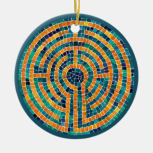 LABYRINTH II keramische cirkel Ornament
