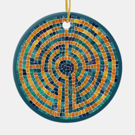 LABYRINTH II keramische cirkel Ornament (Voorkant)