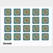 LABYRINTH II Kleine vierkante Stickers - Groen (Vel)