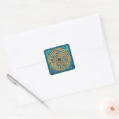 LABYRINTH II Kleine vierkante Stickers - Groen (Envelop)