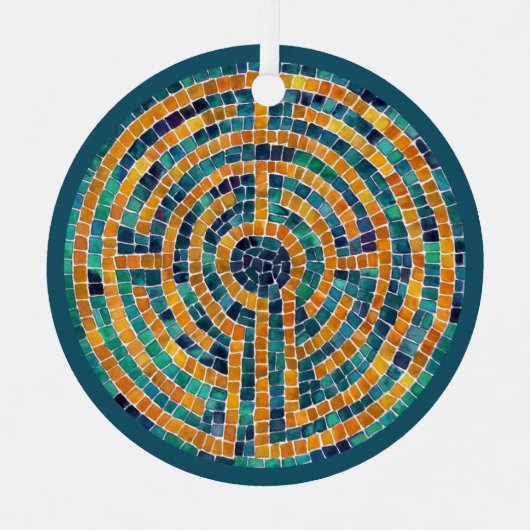 LABYRINTH II Metal Circle-Ornament Metalen Ornament (Voorkant)