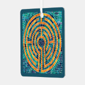 LABYRINTH II Metal Square Ornament (Voorkant links)