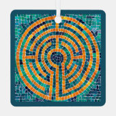 LABYRINTH II Metal Square Ornament (Achterkant)