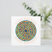 LABYRINTH II Square Flat Verjaardag Kaart (Staand voorkant)