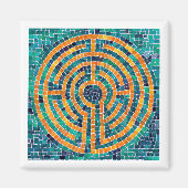 LABYRINTH II vierkante magneet - Wit (Voorkant)