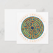 LABYRINTH II Vierkante Vlakke Kerstmis Kaart (Voorkant / Achterkant)