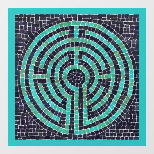 LABYRINTH III 12x12 Window Cling - Turquoise Raamsticker (Vel)