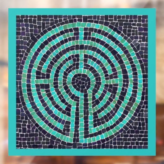 LABYRINTH III 12x12 Window Cling - Turquoise Raamsticker (Vel 2)
