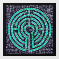 LABYRINTH III 12x12 Window Cling - Zwart