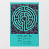 LABYRINTH III 12x18 Venster Cling +Text - Turquois Raamsticker (Vel)