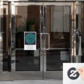 LABYRINTH III 12x18 Venster Cling +Text - Wit Raamsticker (Kantoordeur)