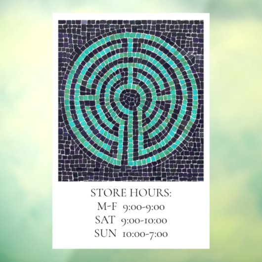 LABYRINTH III 12x18 Venster Cling +Text - Wit Raamsticker (Vel 3)