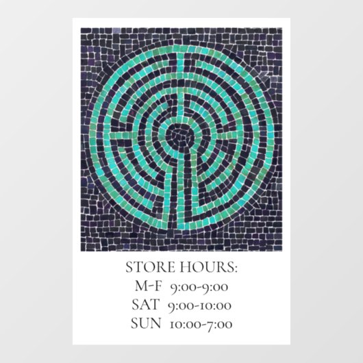 LABYRINTH III 12x18 Venster Cling +Text - Wit Raamsticker (Vel)