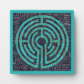 LABYRINTH III 5.25 Vierkante Plaque - Turquoise Fotoplaat (Voorkant)