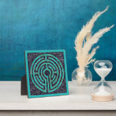LABYRINTH III 5.25 Vierkante Plaque - Turquoise Fotoplaat (Insitu)