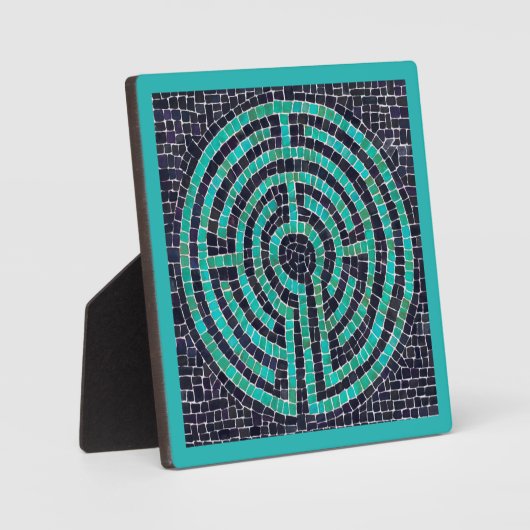 LABYRINTH III 5.25 Vierkante Plaque - Turquoise Fotoplaat (Voorkant)