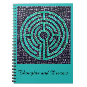 LABYRINTH III 6.5x8.75 Notitieboek + Tekst Turquoi