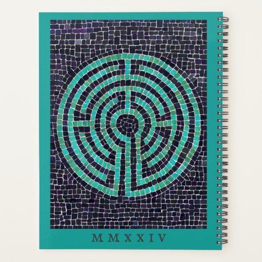 LABYRINTH III 8.5x11 Planner + Tekst / Turquoise (Achterkant)