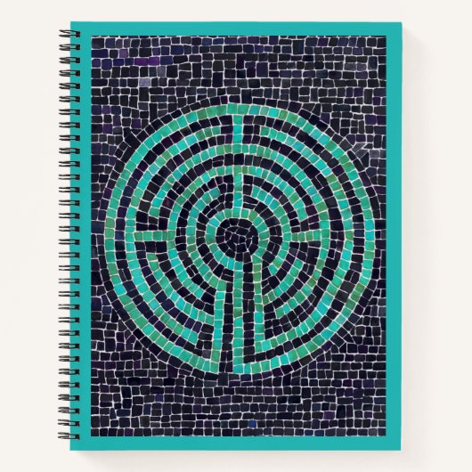 LABYRINTH III 8.5x11 spiraal Notitieboek - Turquoi (Voorkant)