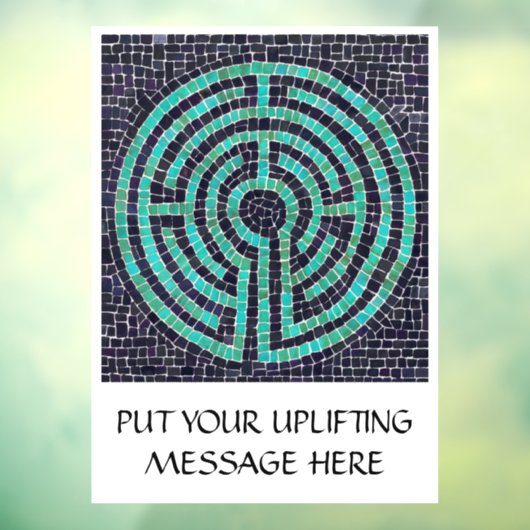 LABYRINTH III 8x11 Venster Cling +Text - Zwart Raamsticker (Vel 3)