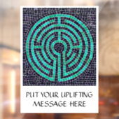 LABYRINTH III 8x11 Venster Cling +Text - Zwart Raamsticker (Vel 2)