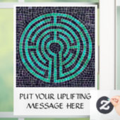 LABYRINTH III 8x11 Venster Cling +Text - Zwart Raamsticker (Huis)