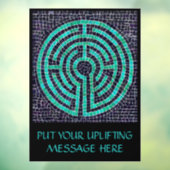 LABYRINTH III 8x11 Venster Cling +Text - Zwart Raamsticker (Vel 3)