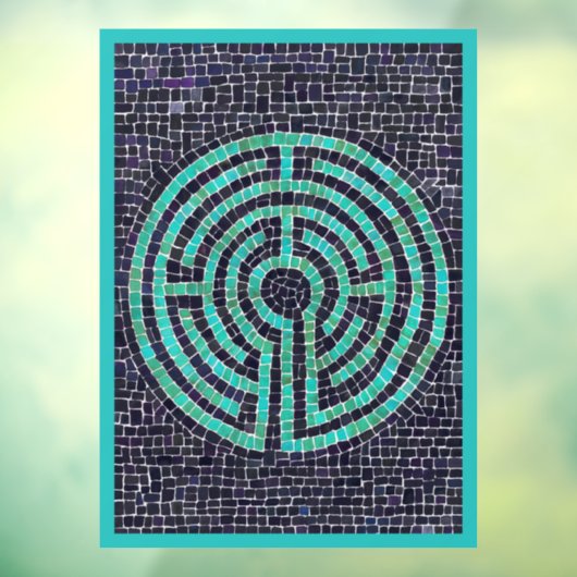 LABYRINTH III 8x11 Window Cling - Turquoise Raamsticker (Vel 3)