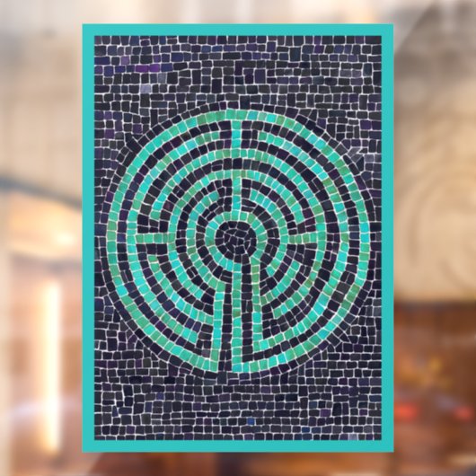 LABYRINTH III 8x11 Window Cling - Turquoise Raamsticker (Vel 2)