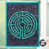 LABYRINTH III 8x11 Window Cling - Turquoise Raamsticker (Huis)