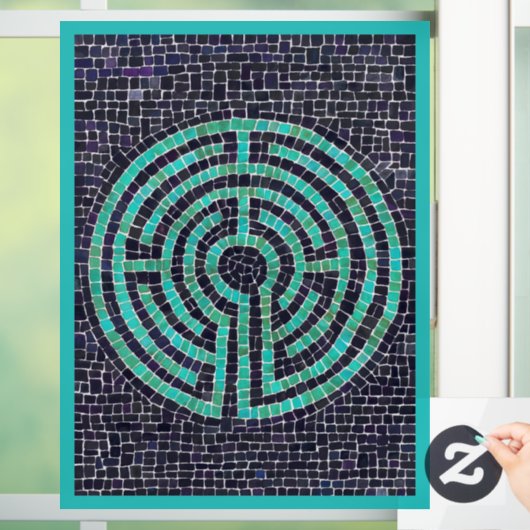 LABYRINTH III 8x11 Window Cling - Turquoise Raamsticker (Huis)