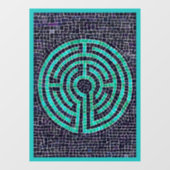 LABYRINTH III 8x11 Window Cling - Turquoise Raamsticker (Vel)