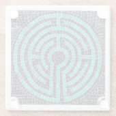 LABYRINTH III Glazen Onderzetter - Wit (Achterkant)