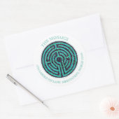 LABYRINTH III grote adreszegels - Wit Ronde Sticker (Envelop)