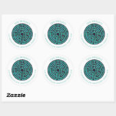 LABYRINTH III grote adreszegels - Wit Ronde Sticker (Vel)