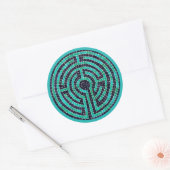 LABYRINTH III Grote ronde Stickers - Turquoise (Envelop)