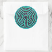 LABYRINTH III Grote ronde Stickers - Turquoise (Tas)