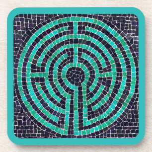 LABYRINTH III Hard Plastic Onderzetters - Turquois