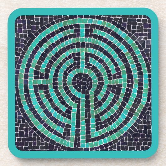 LABYRINTH III Hard Plastic Onderzetters - Turquois (Voorkant)