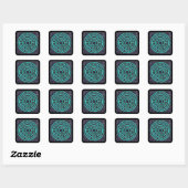 LABYRINTH III Kleine vierkante Stickers - Zwart (Vel)