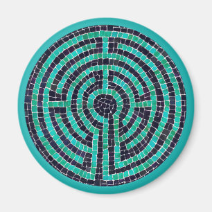 LABYRINTH III ronde magneet - Turquoise