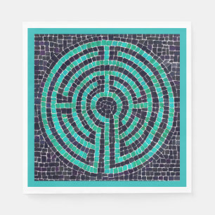 LABYRINTH III Standaard Lunch Servet - Turq