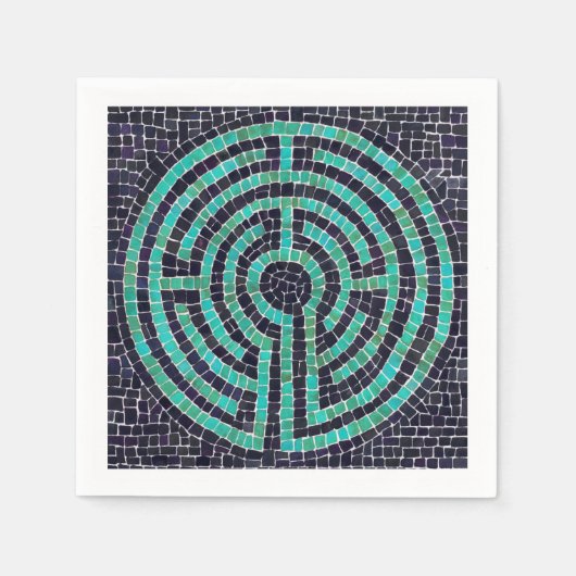 LABYRINTH III StandaardCocktailPapier Servet - Wit (Voorkant)