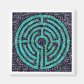 LABYRINTH III Vierkante Magneet - Wit (Voorkant)