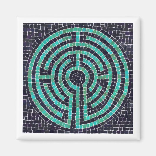 LABYRINTH III Vierkante Magneet - Wit (Voorkant)