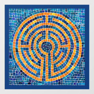 LABYRINTH IV 12x12 Ruitstickers - Blauw Raamsticker
