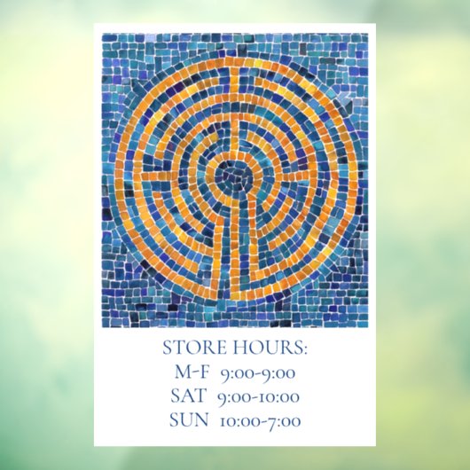 LABYRINTH IV 12x18 Venster Cling +Text Raamsticker (Vel 3)