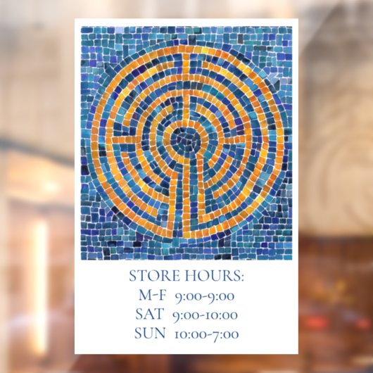 LABYRINTH IV 12x18 Venster Cling +Text Raamsticker (Vel 2)