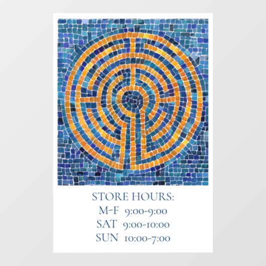 LABYRINTH IV 12x18 Venster Cling +Text Raamsticker (Vel)