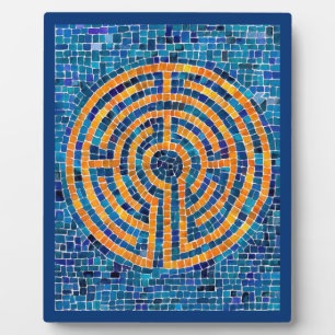 LABYRINTH IV 8x10 Plaque met Ezel - Blauw Fotoplaat